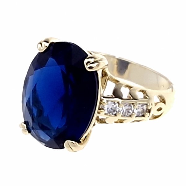 1722 Pierścionek złoty zaręczynowy błyszczący cyrkonie pozłacany 14k