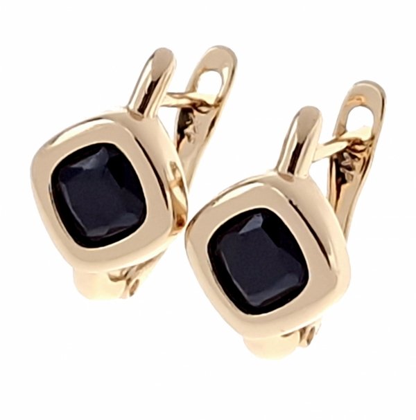 2508 Złote kolczyki pozłacane cyrkonie 18k Xuping wiszące 