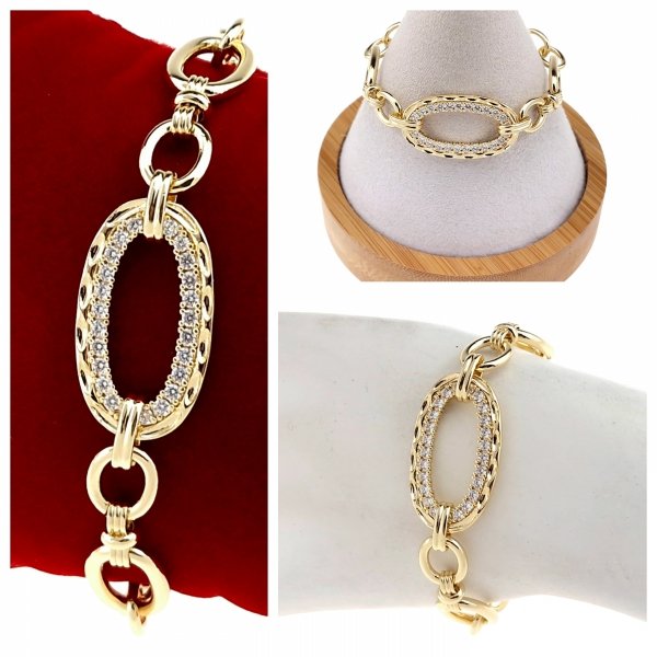 2503 Bransoletka elegancka złota 16+3cm pozłacana 14k