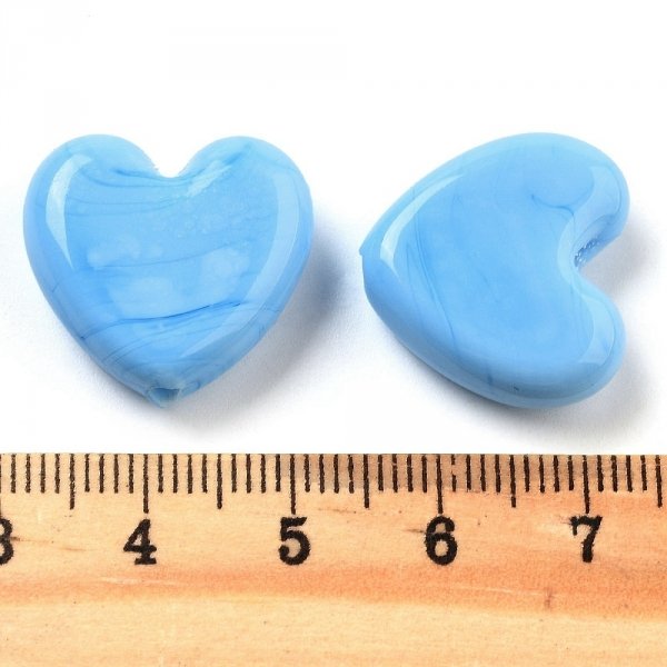 sz46 Półprodukt do wyrobu biżuterii w kształcie serca, błękitne