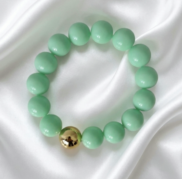 sz328 Bransoletka koraliki akrylowe na gumce jubilerskiej