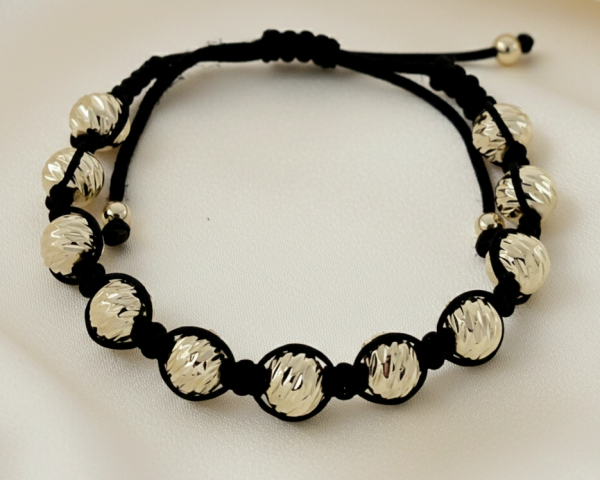 4114 Bransoletka elegancka pozłacana 14k zaciągana sznurek