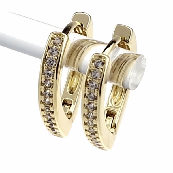 2238 Kolczyki złote pozłacane wiszące 14K Xuping cyrkonie