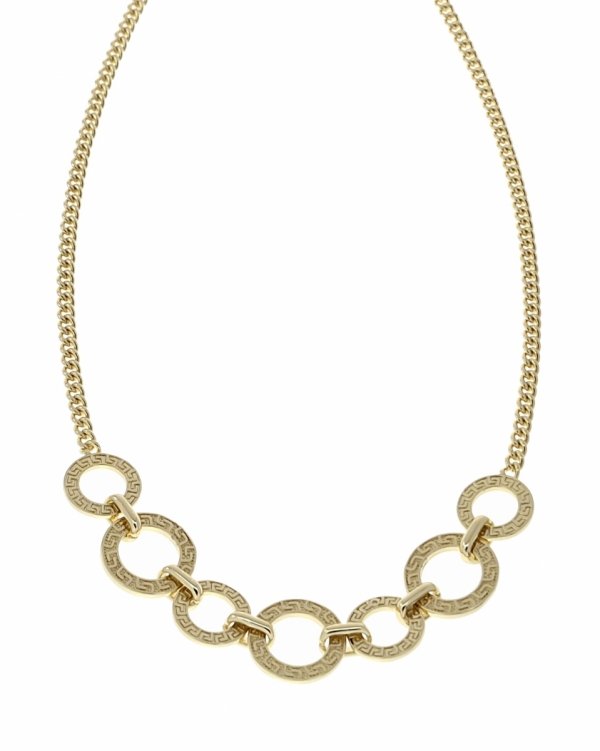 1685 Złoty łańcuszek naszyjnik 40+5cm pozłacany 14k wzór grecki