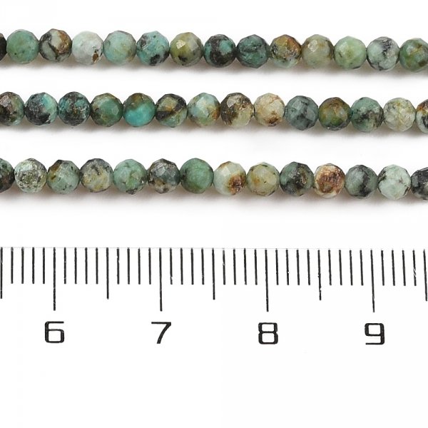 1266i Naturalne afrykańskie turkusowe (jaspisowe) koraliki, okrągłe, 3 mm, otwór: 0,7 mm, 