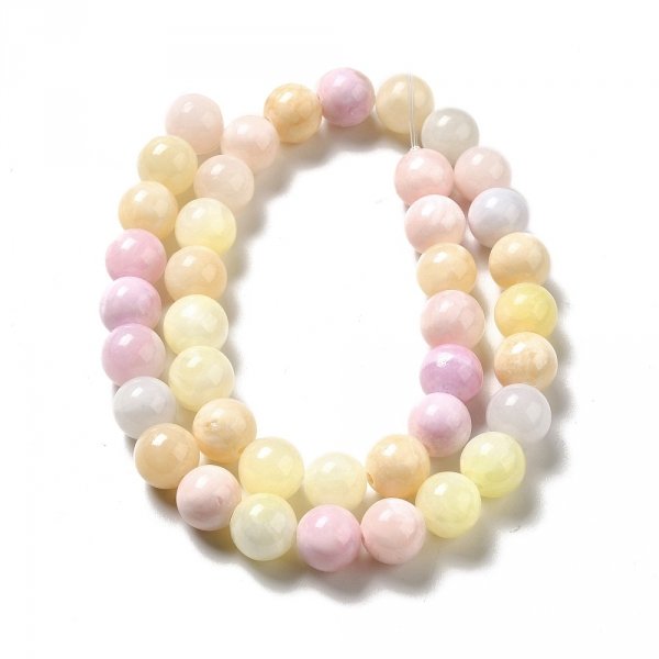 2952 Jadeit wielokolorowy okrągły kamień naturalny 8mm pasmo 38cm