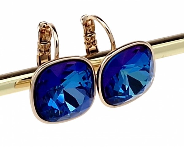 934 Kolczyki złote Austrian Crystal cyrkonia pozłacane 18k Xuping wiszące 