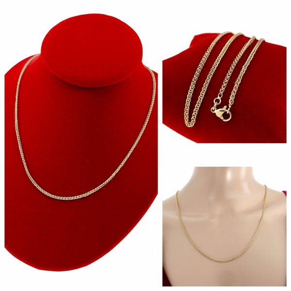 3575a Złoty łańcuszek celebrytka 60cm naszyjnik pozłacany 14K 