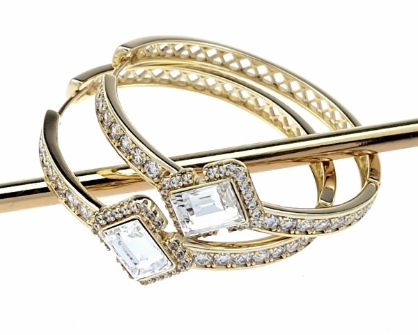 2023a Kolczyki złote pozłacane Austrian Crystal wiszące 14K cyrkonie Xuping 