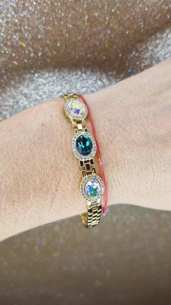 2412 Bransoletka elegancka złota 17+2cm pozłacana 14k Xuping Austrian Crystal