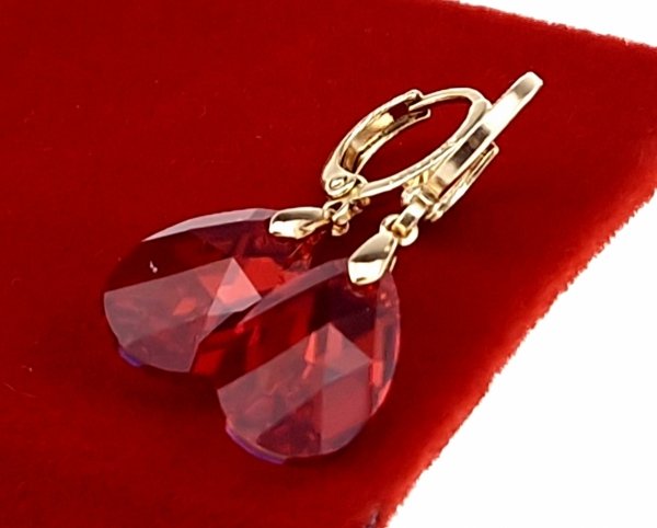 516 Kolczyki złote Austrian Crystal cyrkonia pozłacane 18k Xuping wiszące