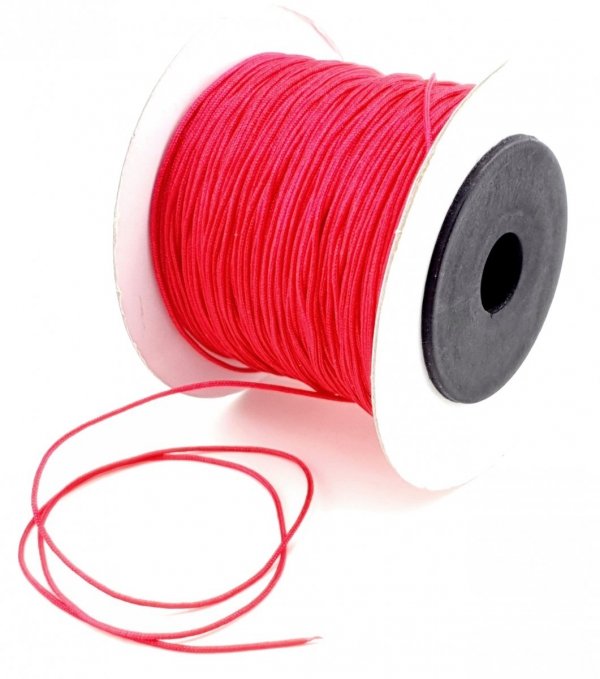 02 Sznurek jubilerski nylonowy ciemny róż 0,8mm 2metry