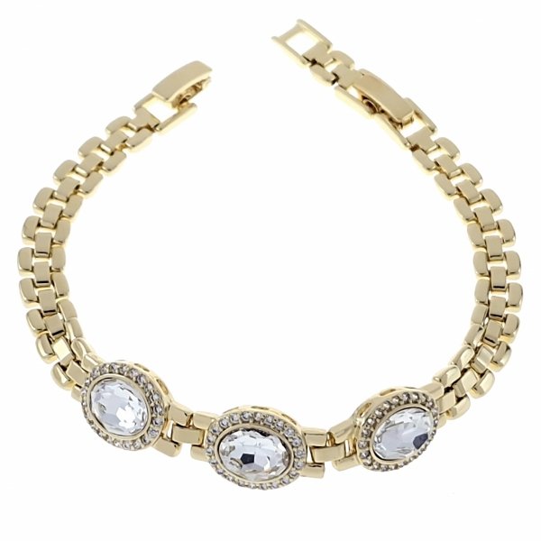 993 Bransoletka elegancka złota 17+2cm pozłacana 14k Xuping Austrian Crystal