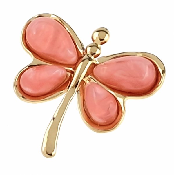 0167 Elegancka broszka złota stal chirurgiczna przypinka motyl