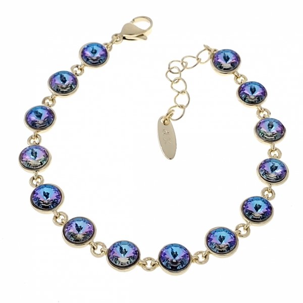 606 Bransoletka elegancka Austrian Crystal złota cyrkonie 17+3 pozłacana 14k Xuping