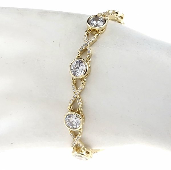 0161 Bransoletka elegancka złota 17+3cm pozłacana 14k Xuping 