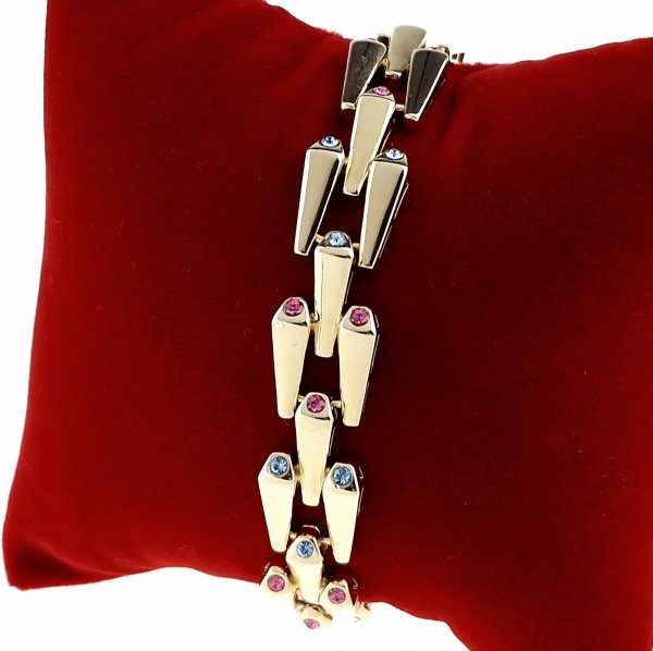 1498 Bransoletka elegancka złota 16+2+2cm pozłacana 14k Xuping cyrkonie