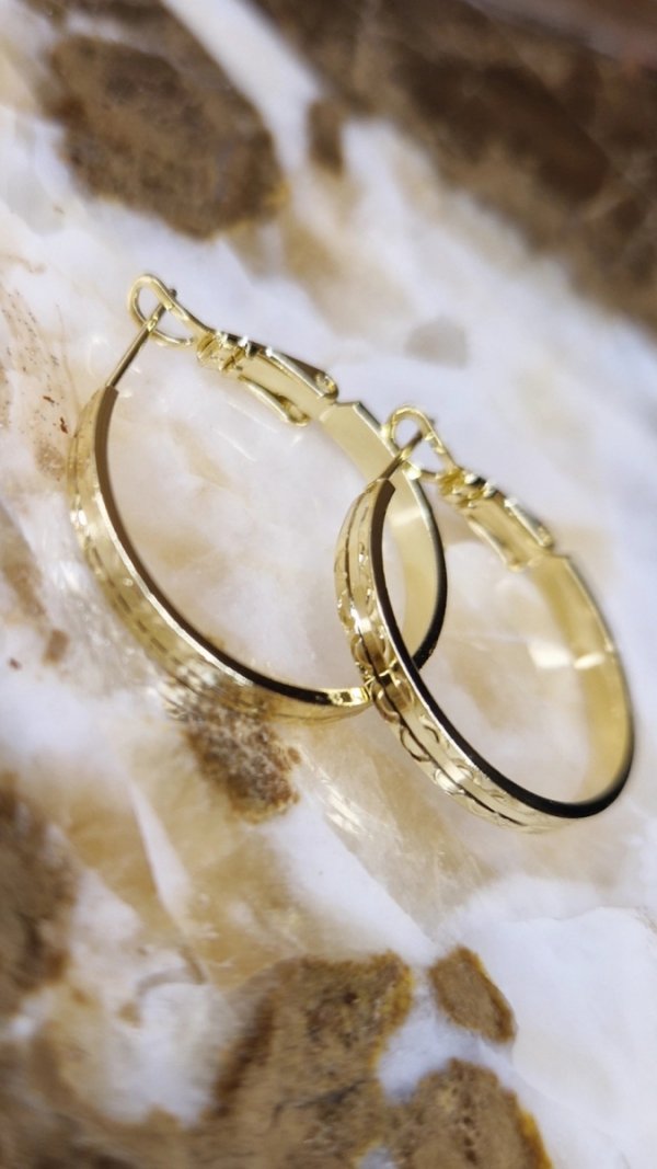 1043 Kolczyki złote pozłacane wiszące 14K Xuping 