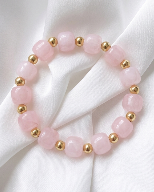 2461 Bransoletka kamień naturalny jadeit na gumce jubilerskiej