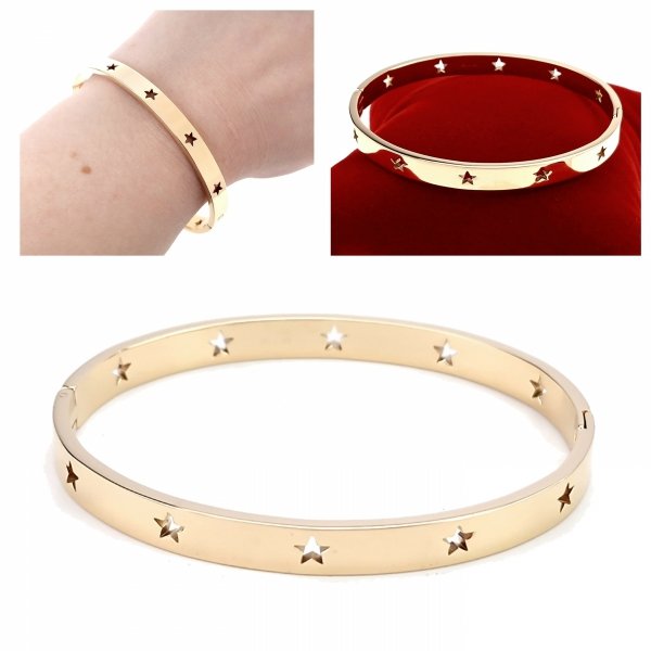 2511 Bransoletka złota bangla 6cm pozłacana 18k Xuping