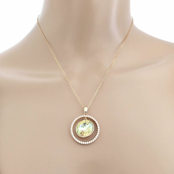 1573 Złoty naszyjnik 42+5cm pozłacany 18k Swaro Austrian Crystal