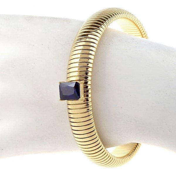 905a Bransoletka złota 6,5cm stal chirurgiczna bangla 316L rozciągliwa