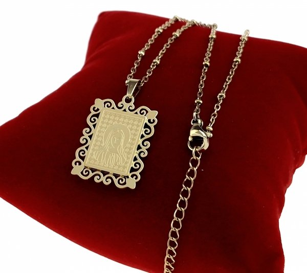 2325d Złoty łańcuszek 40+5cm naszyjnik stal chirurgiczna nierdzewna 316L medalik