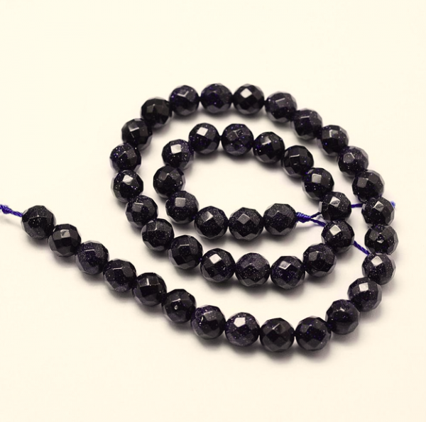 4140 Noc Kairu kamień naturalny fasetowany okrągły 8mm pasmo 38cm