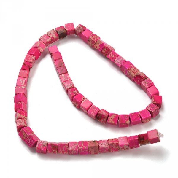 sz190 Jaspis cesarski kamień naturalny, kształt kostki 6x6x6mm