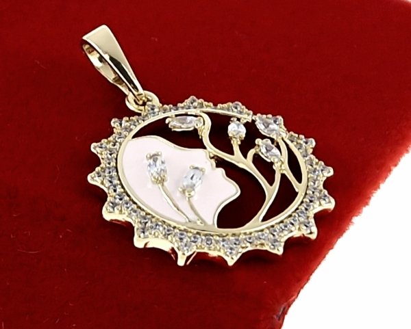 3735a Złota zawieszka cyrkonie błyszcząca pozłacana 14k Xuping 