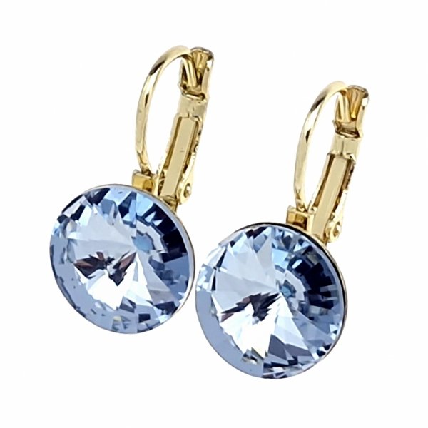 1214 Kolczyki złote Austrian Crystal cyrkonia pozłacane 14k Xuping wiszące