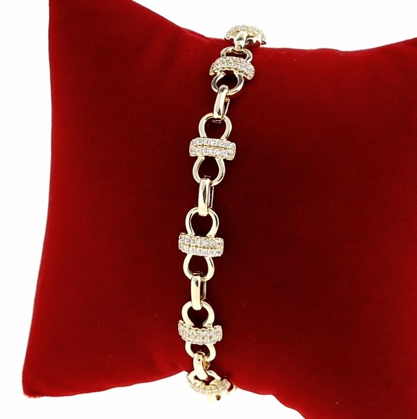 394 Bransoletka elegancka cyrkonia złota 19cm pozłacana 14k Xuping