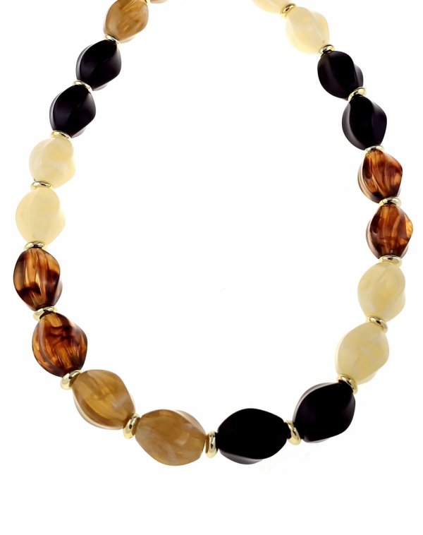 0100c Złoty łańcuszek naszyjnik 50+5cm stal chirurgiczna 316L