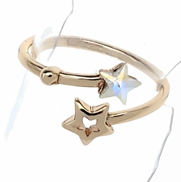 1920L Pierścionek złoty pozłacany 18k cyrkonie Austrian Crystal