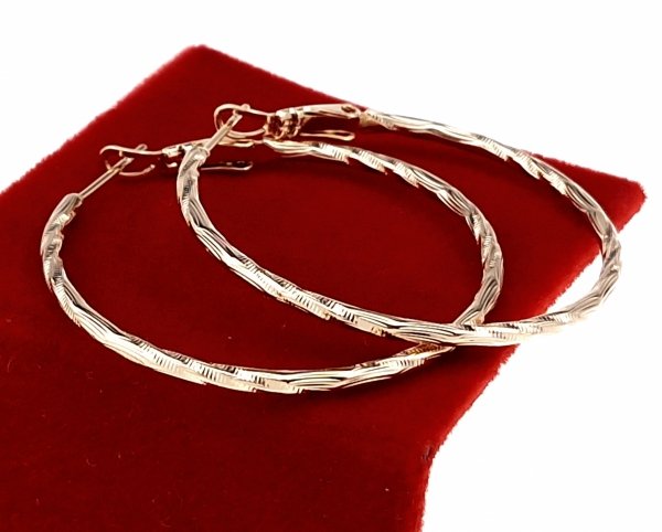 2268 Kolczyki złote pozłacane 18k Xuping wiszące koła 4cm