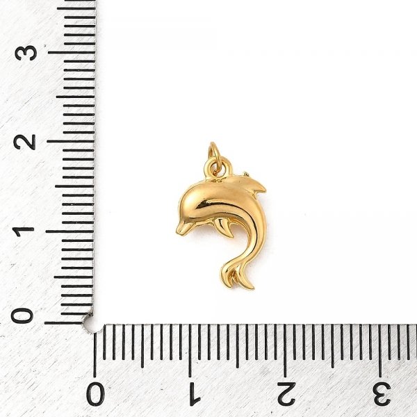 1879h Złota zawieszka błyszcząca stal chirurgiczna nierdzewna delfin