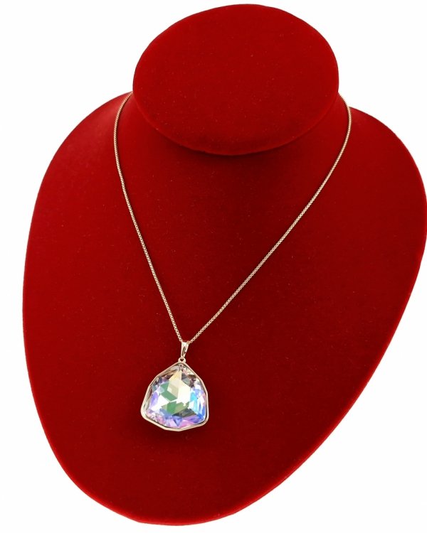 1052 Złoty naszyjnik 45+5cm pozłacany 18k Swaro Austrian Crystal