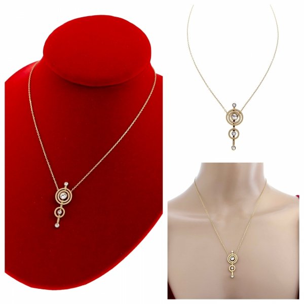 417 Złoty łańcuszek naszyjnik 44+5 stal chirurgiczna 316L nierdzewna 