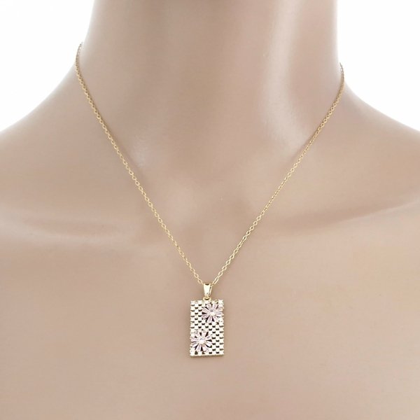 3342 Złoty łańcuszek naszyjnik 39+5 stal chirurgiczna 316L Viki lady