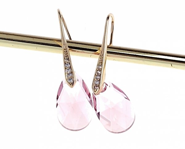3017 Kolczyki złote Austrian Crystal cyrkonia pozłacane 18k Xuping wiszące
