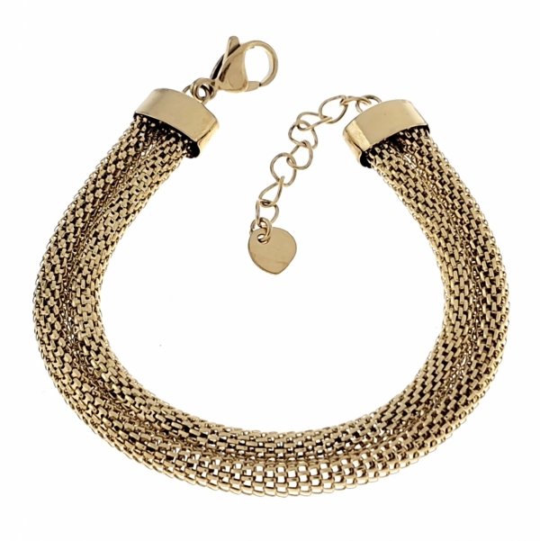 2982 Bransoletka złota 17+3 stal chirurgiczna 316L Viki Lady 