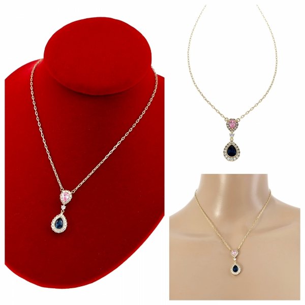 4928 Złoty łańcuszek Austrian Crystal 40+5 naszyjnik pozłacany 14K Xuping