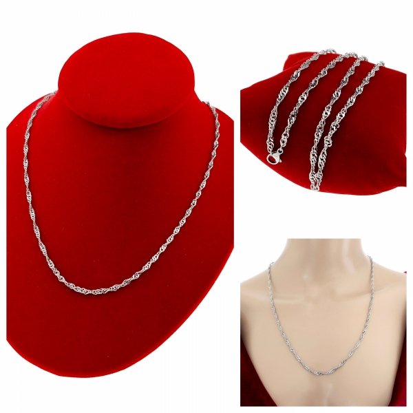326c Srebrny łańcuszek naszyjnik 45cm stal chirurgiczna 316L celebrytka 