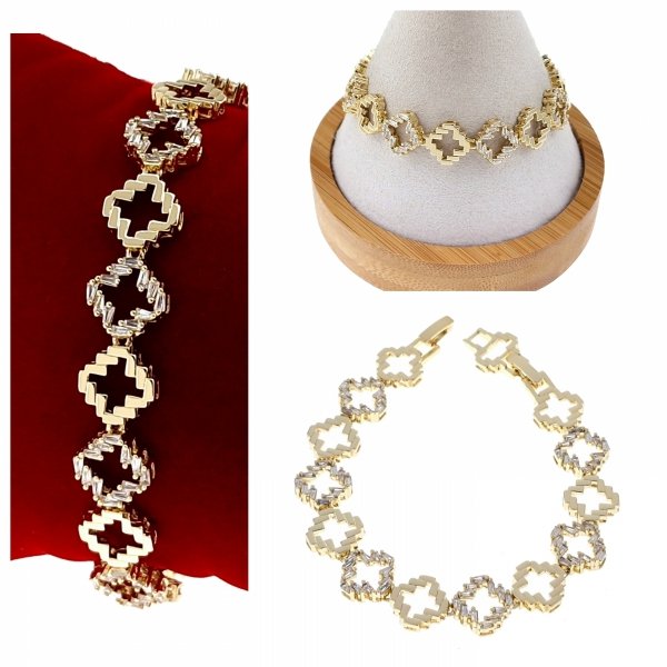 4952 Bransoletka elegancka złota 17+2cm pozłacana 14k 