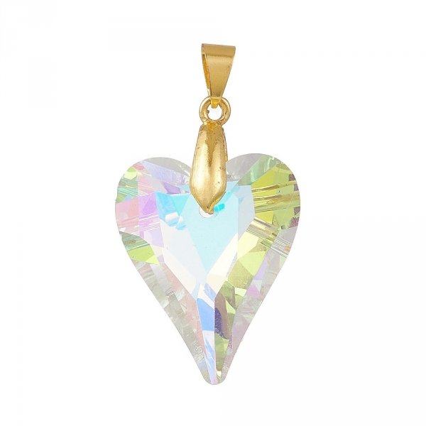 2614 Zawieszka szklana serce fasetowane