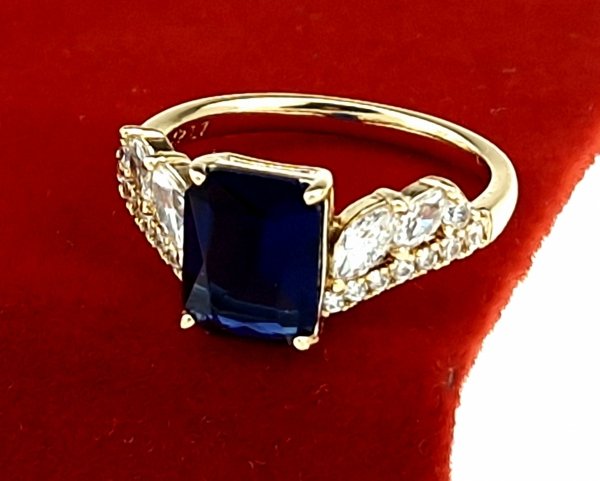 3051 Pierścionek złoty zaręczynowy cyrkonie pozłacany 18k Xuping 