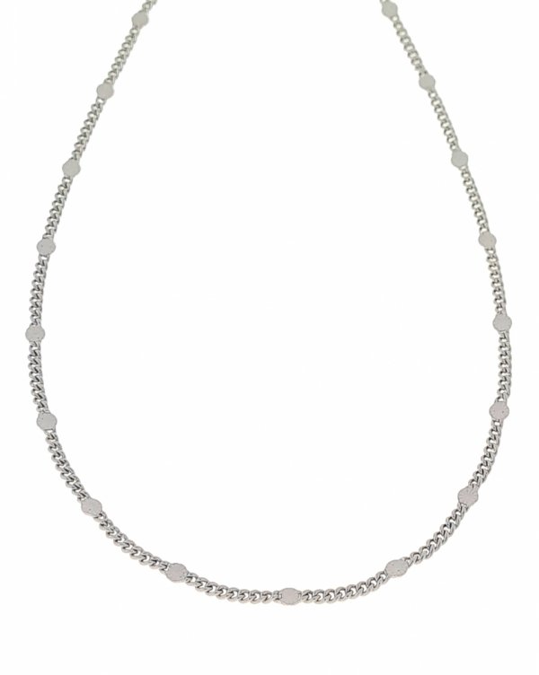3189 Srebrny łańcuszek 45cm 2,2mm pozłacany białym złotem Xuping 