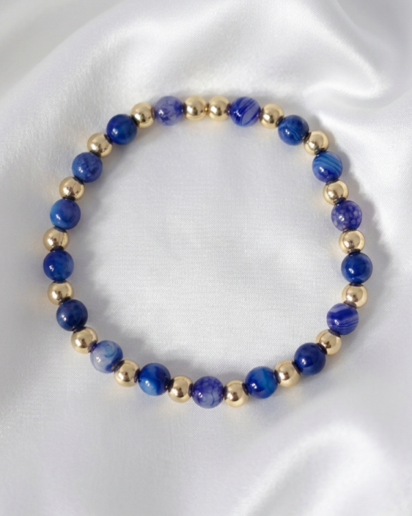 3476 Bransoletka kamień naturalny agat na gumce jubilerskiej