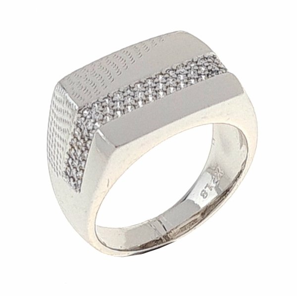 3729a Pierścionek 19,60mm srebrny zaręczynowy pozłacany białym złotem Xuping