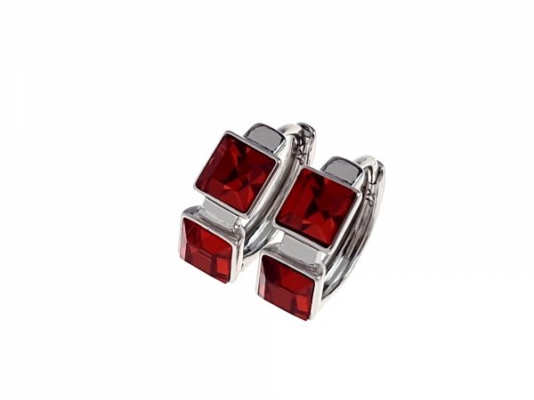 233f Kolczyki srebrne pozłacane białym złotem wiszące koła 1,5cm Austrian Crystal